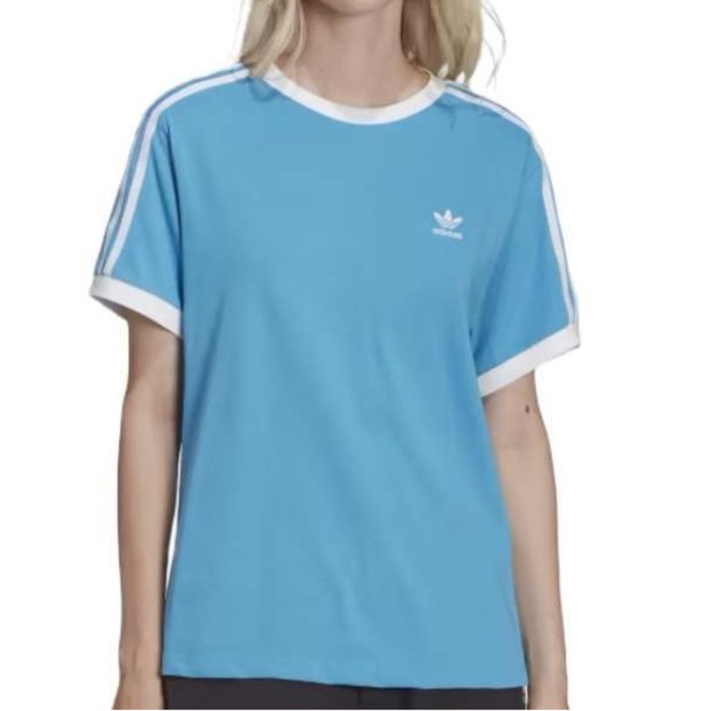 Adidas Original 3-strip tee shirt baby blue